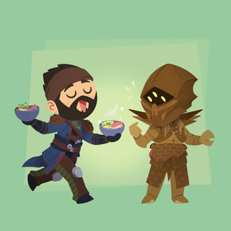 Lineless Chibi / Drifter and Eris Morn from Destiny 2 for MadeOfCheese
